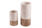 Preview: 2 teilig Marmorvase Standvase Naturstein-Vase Galerie Design Hotelausstatter, Beige - Braun