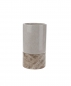 Preview: 2 teilig Marmorvase Standvase Naturstein-Vase Galerie Design Hotelausstatter, Beige - Braun