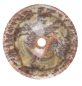 Preview: YUCHENGSTONE® Waschbecken Waschschale Waschbecken aus Naturstein, Aufsatzwaschbecken Handwaschbecken grauem Marmor, rund, Durchmesser 35cm x H 12cm, Durchmesser Ablauf 4,5 cm