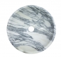 Preview: Waschbecken Waschschale aus 100% Marmor, Naturstein, Aufsatzwaschbecken Handwaschbecken, Farbe: weiß-grau, Durchmesser 34cm