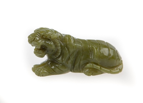Chinesische Tierkreiszeichen Figuren, aus hochwertigem grünen Marmor, handgefertigt und jede ist ein Unikat, Tierzeichen Tiger
