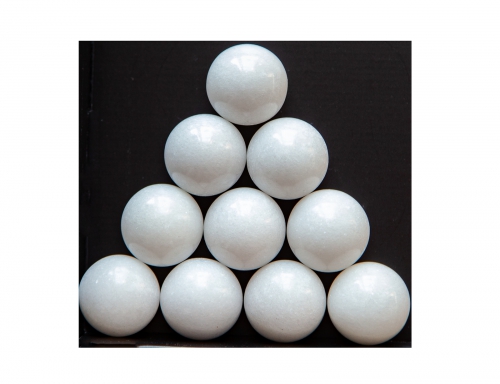 8er Marmorkugel aus weiß Marmor, Ø4cm Qi Gong fengshui Deko Handtraining, Heliotrop-Edelstein Kugel Ball Aura Balancing metaphysisch Ball