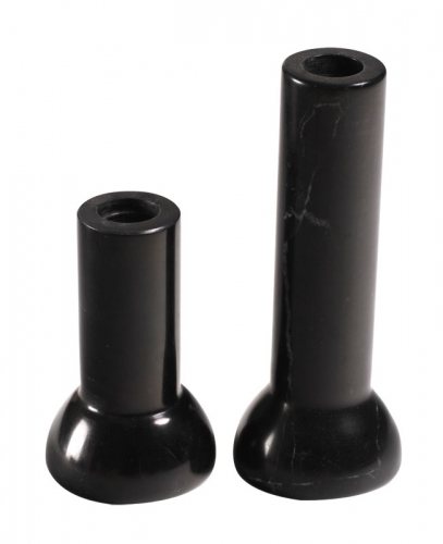 Marmor-Kerzenhalter, Eleganter Kerzenhalter 2er Set mit rundem Fuß, Maße Ø/H: 6/12cm und 6/15cm, Gewicht: 1 kg,  Farbe Schwarz