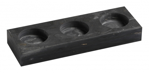 2 Stück 3er Eckig Teelichthalter, Kerzenhalter aus Marmor, Unikat, für 3 Teelichthalter, Tischdekoration, Maße 20x5x4cm, Gewicht: ca. 1,5 kg