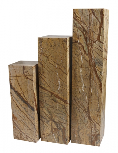 Säule aus indischer Marmor braun Naturstein modern Design für Büro oder Zuhause 60 x 20 x 20 cm