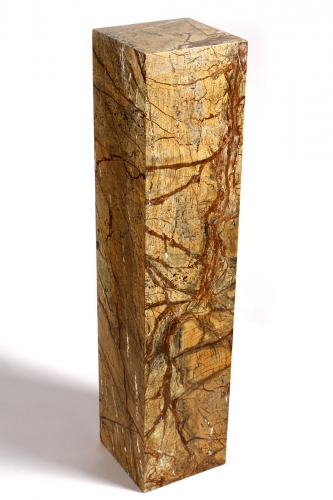 Säule aus indischer Marmor braun Naturstein modern Design für Büro oder Zuhause 60 x 20 x 20 cm