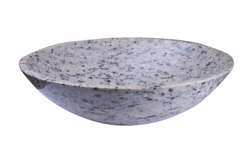 69€ Waschbecken aus Granit,  Waschschale , Aufsatzwaschbecken Handwaschbecken, Farbe: weiß-grau, Durchmesser 34cm x 12cm Hoch