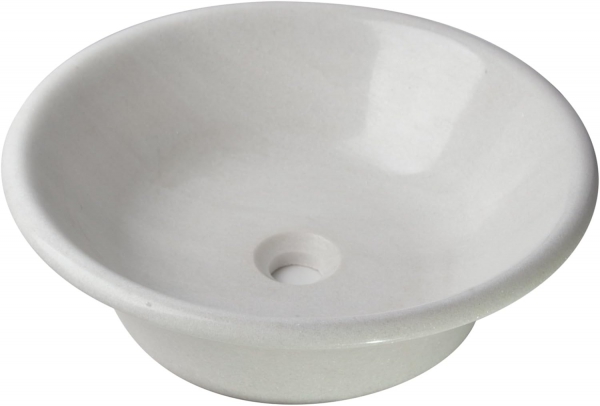 Großer Waschbecken Waschschale aus edlem Marmor, Farbe: Weiß/White, Unikat, Ø/H: 47/14 cm, Gewicht:ca.12kg