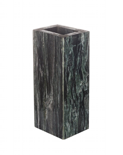 Grüne Marmor Vase, Serie Blumenvase, Deko, Wohnaccessoire, Naturstein sehr massiv Rechteckig Marmor Unikat, Gewicht: 4 kg