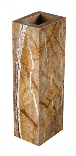 Design Vase aus indischem Marmor, Marmorvase, Vase Blumenvase, massiv, rechteckig, zusammengesetzt Maße: 30x10x8cm, Gewicht: 4 Kg