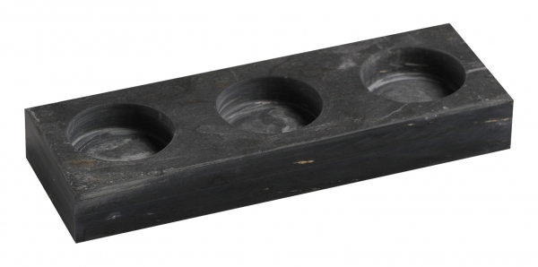 2 Stück 3er Eckig Teelichthalter, Kerzenhalter aus Marmor, Unikat, für 3 Teelichthalter, Tischdekoration, Maße 20x5x4cm, Gewicht: ca. 1,5 kg