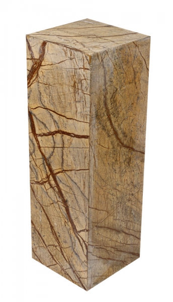 Säule aus indischer Marmor braun Naturstein modern Design für Büro oder Zuhause 60 x 20 x 20 cm