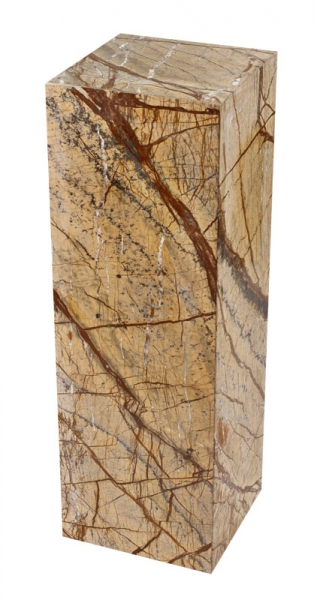 Säule aus indischer Marmor braun Naturstein modern Design für Büro oder Zuhause 60 x 20 x 20 cm