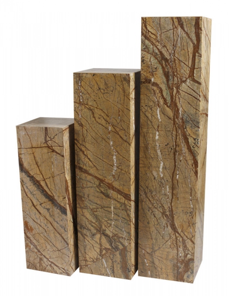 Säule aus indischer Marmor braun Naturstein modern Design für Büro oder Zuhause 60 x 20 x 20 cm
