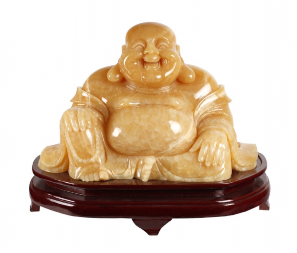 Lachender Buddha aus Naturstein Handarbeit FengShui Hilfe